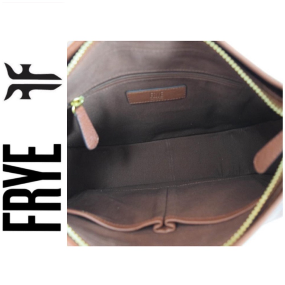 NWT stunning FRYE genuine leather crossbody cognac - Picture 6 of 6